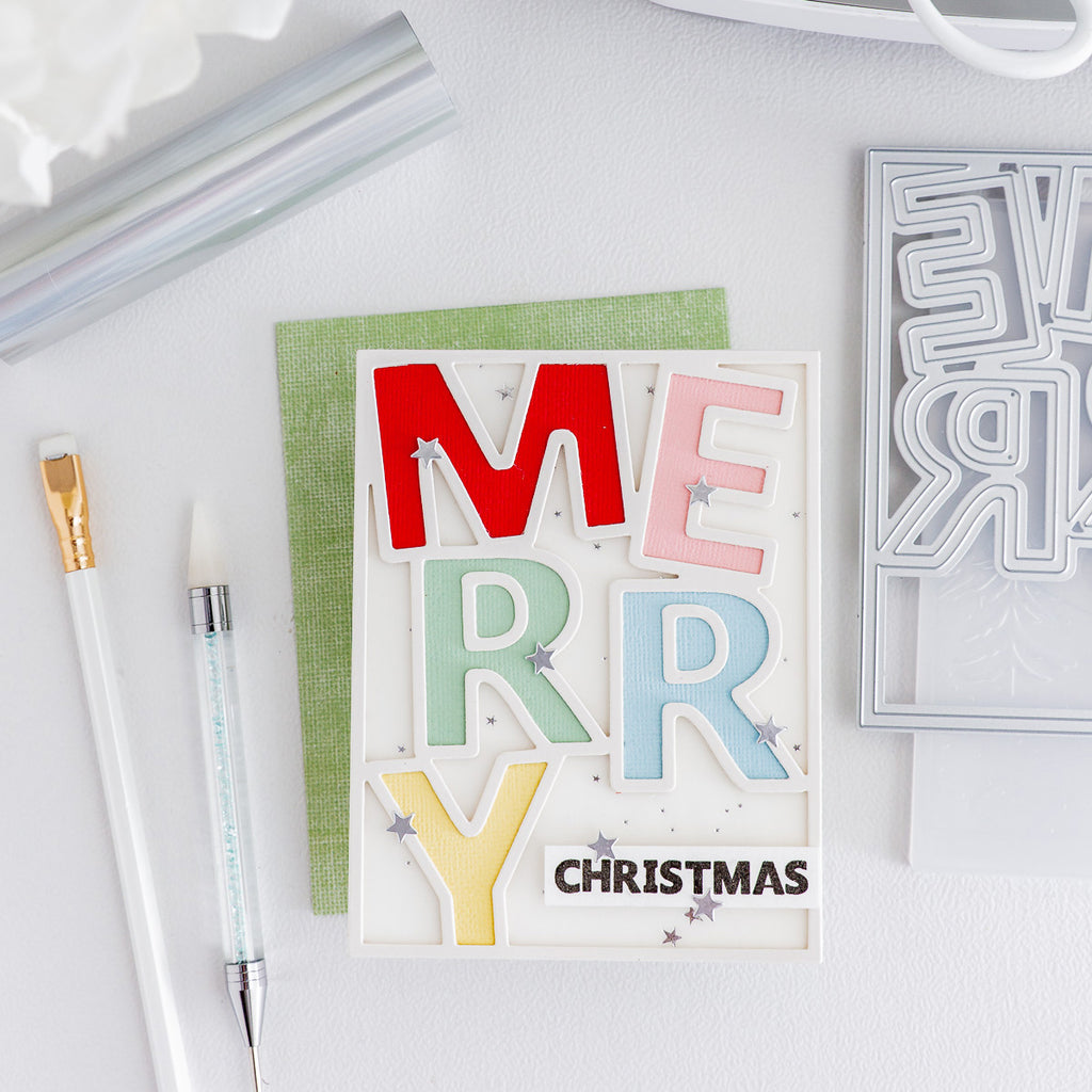 Simon Says Stamp Merry Cover Die Plate 1437mdc And Everything Nice Christmas Card | color-code:ALT03