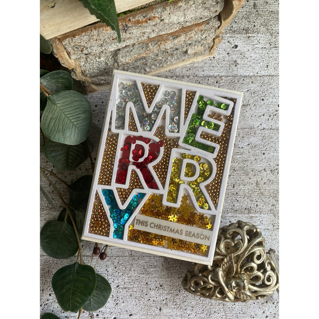 Simon Says Stamp Merry Cover Die Plate 1437mdc And Everything Nice Christmas Card