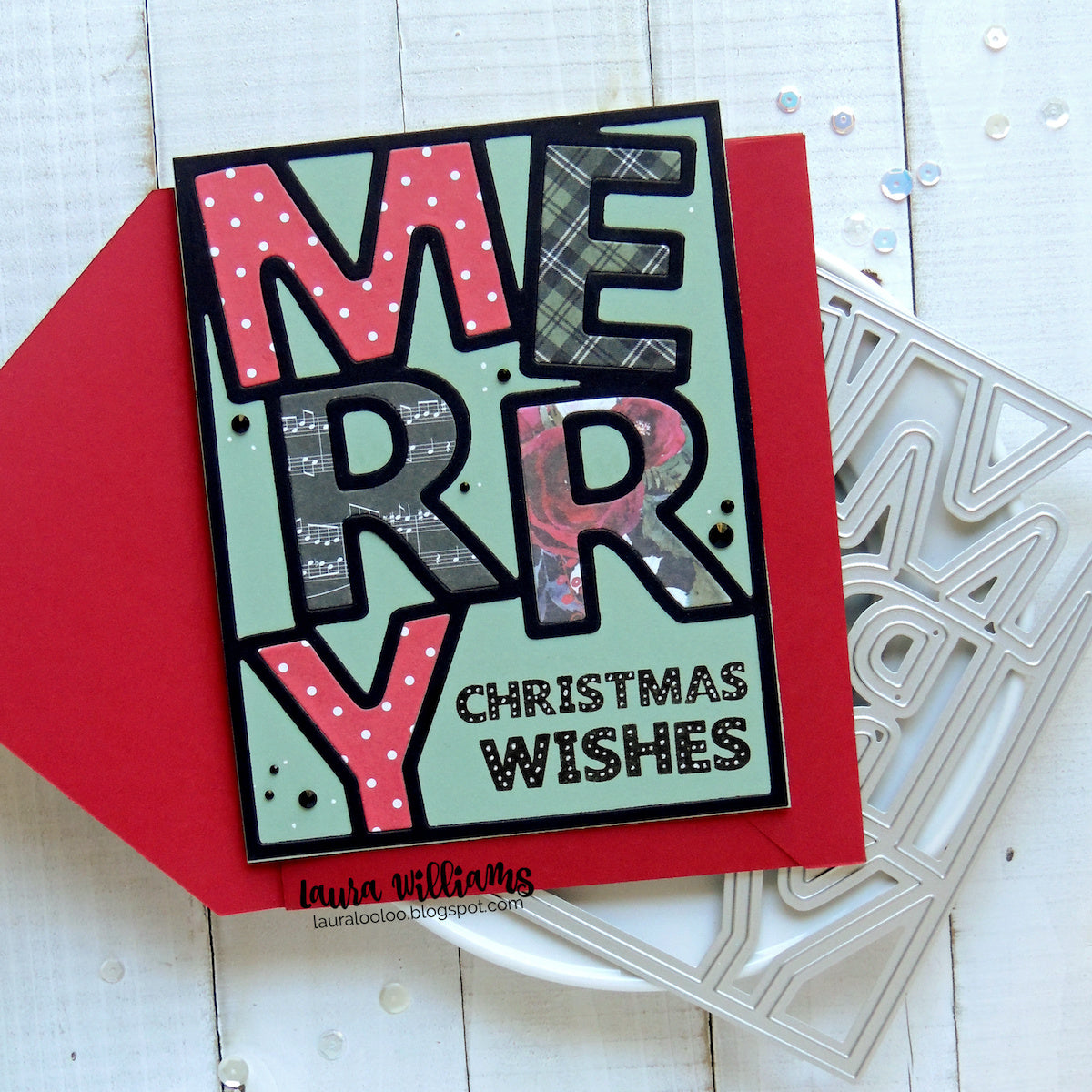 Simon Says Stamps and Dies Merry Cover set1096mc And Everything Nice Christmas Card