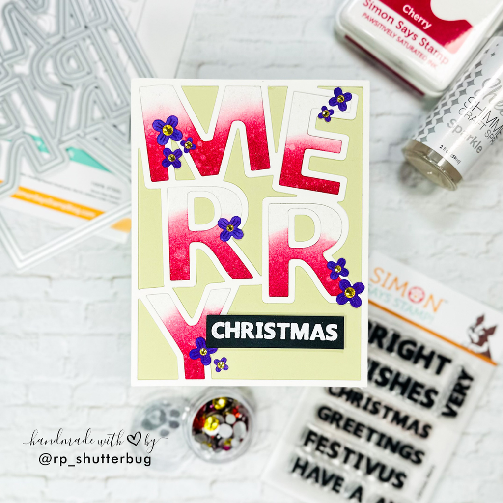 Simon Says Stamp Merry Cover Die Plate 1437mdc And Everything Nice Christmas Card