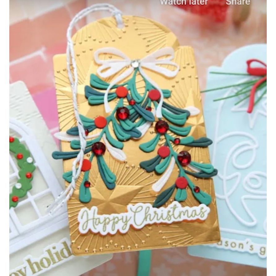 Simon Says Stamp Magical Mistletoe Wafer Dies s1063 And Everything Nice Christmas Tag | color-code:ALT00