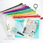Simon Says Stamp Mesh Zipper Bags Rainbow Set With Ring Clip