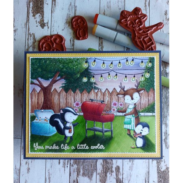 Purple Onion Designs Kelly Unmounted Cling Stamp pod1395 soda pop skunk