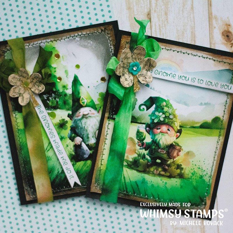 Whimsy Stamps Quick Card Fronts Gnome Wishes wsqcf-03 gnome backgrounds