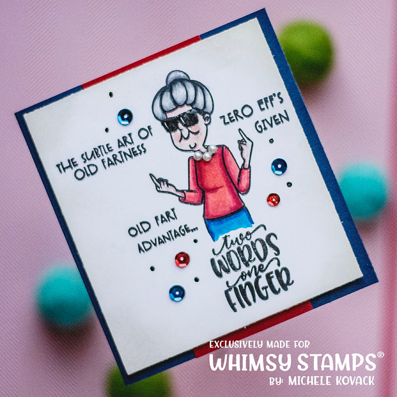 Whimsy Stamps Old Fartness Clear Stamps cwsd192a finger