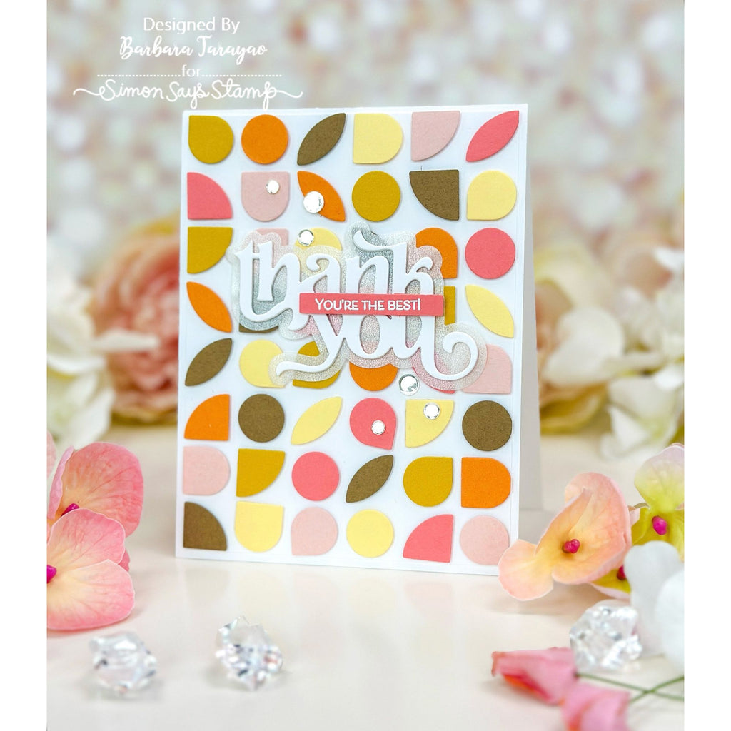 Simon Says Stamp Mid Century Elemental Plate Wafer Die s1058 Thank You Card