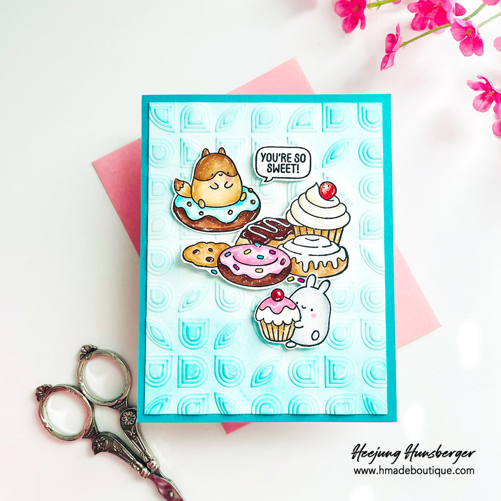 Simon Says Stamp Embossing Folder Mid Century Assemblage sf555 Beautiful Moments Birthday Card