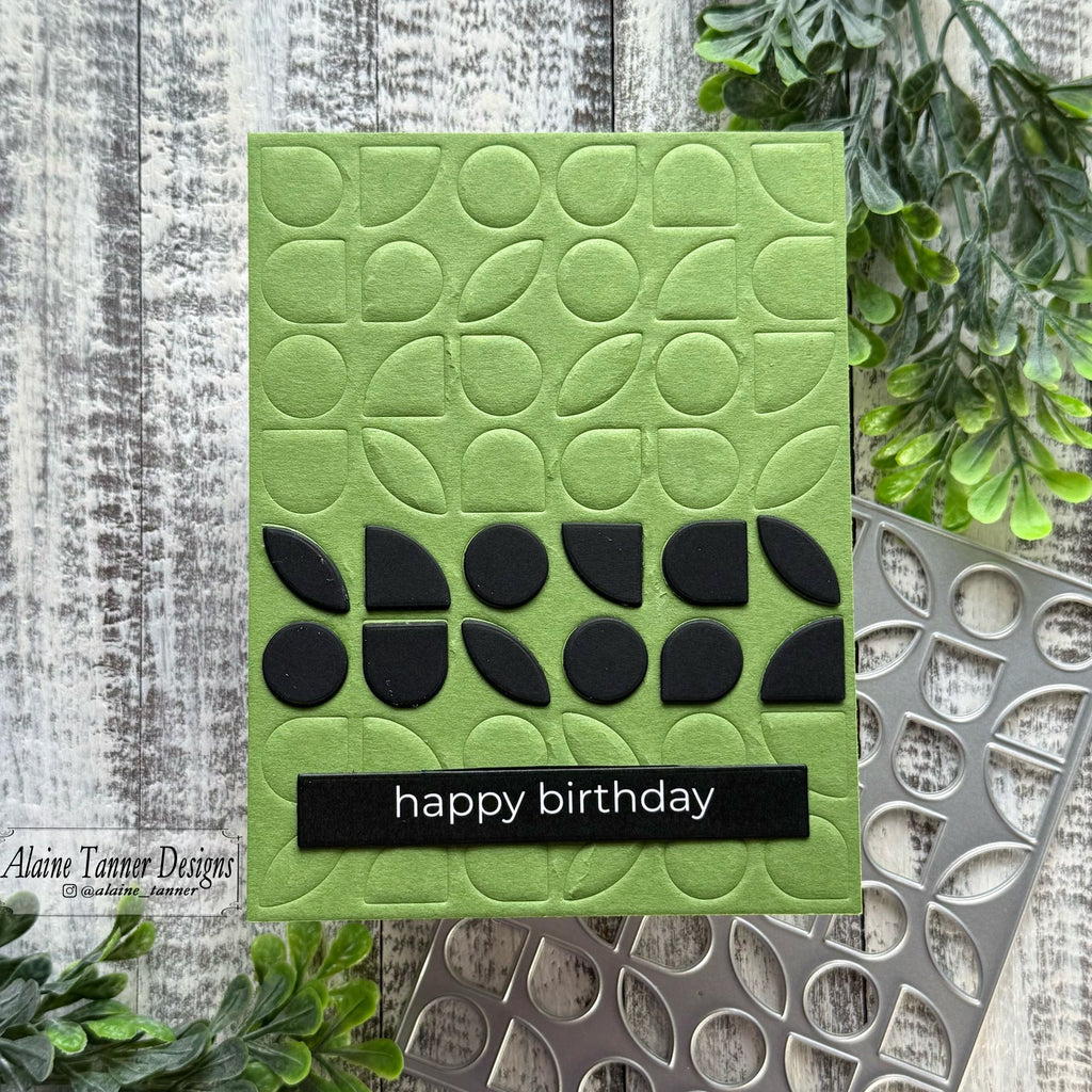 Simon Says Stamp Mid Century Elemental Plate Wafer Die s1058 Birthday Card