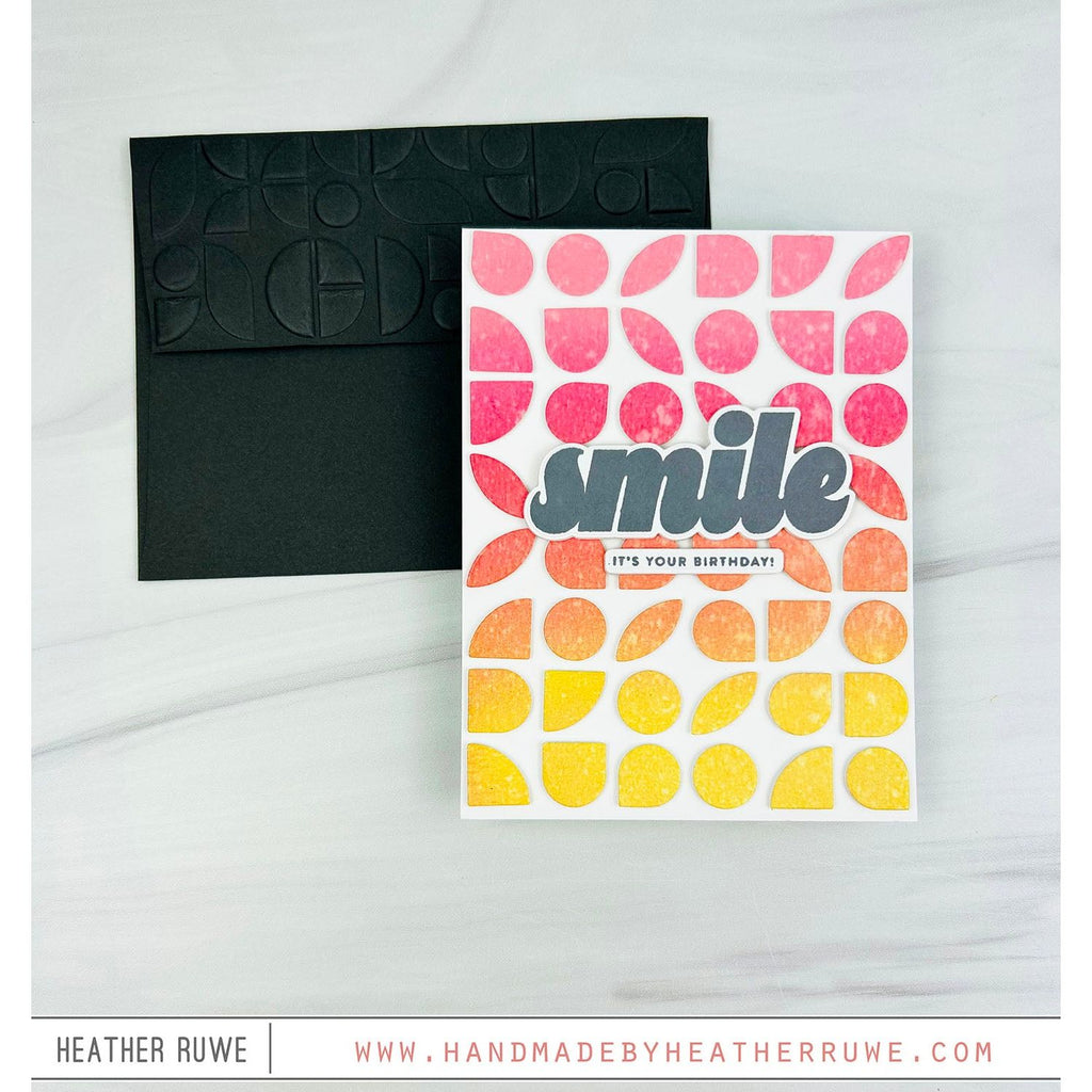 Simon Says Stamp Mid Century Elemental Plate Wafer Die s1058 Smile Card | color-code:ALT04