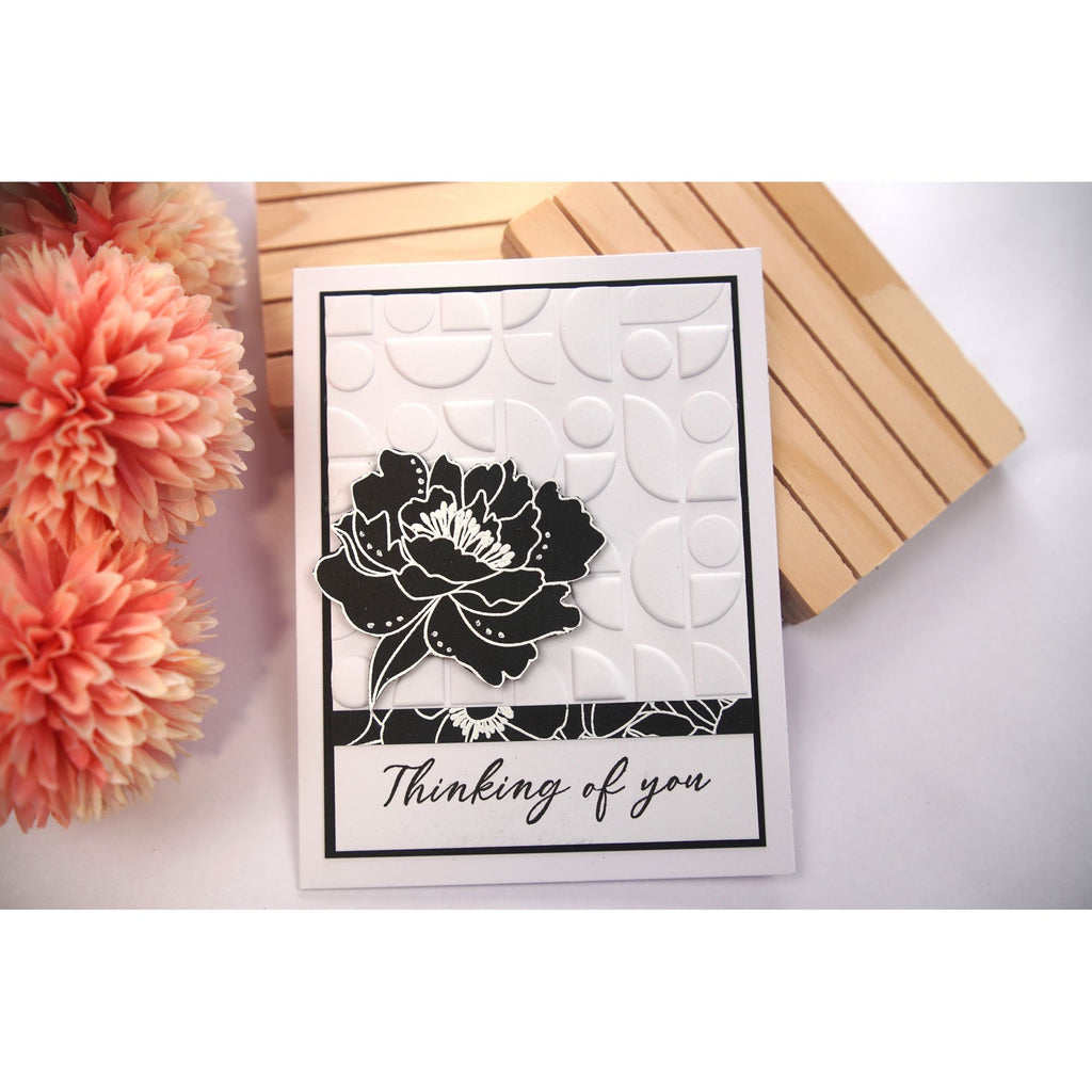 Simon Says Stamp Embossing Folder Mid Century Ethereal sf514 Happy Camper Thinking of You Card