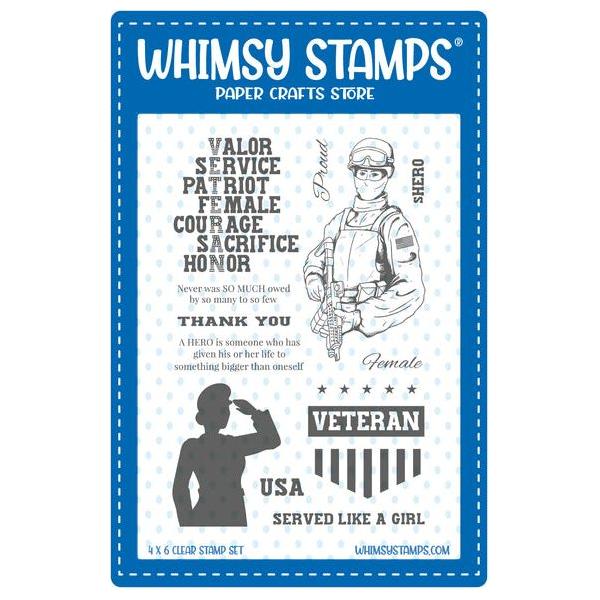 Whimsy Stamps Military Sheroes Clear Stamps CWSD205a