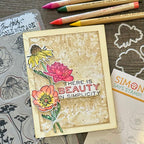 Tim Holtz Mini Bouquet Stamps with Simon Says Stamp Dies Bundle setmb25 Beauty Card