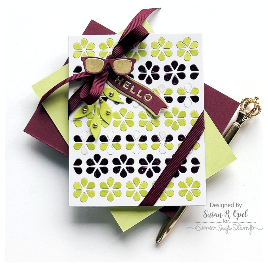 Simon Says Stamp Mini Fab Floral Plate Wafer Die s934 Sunny Vibes Hello Card