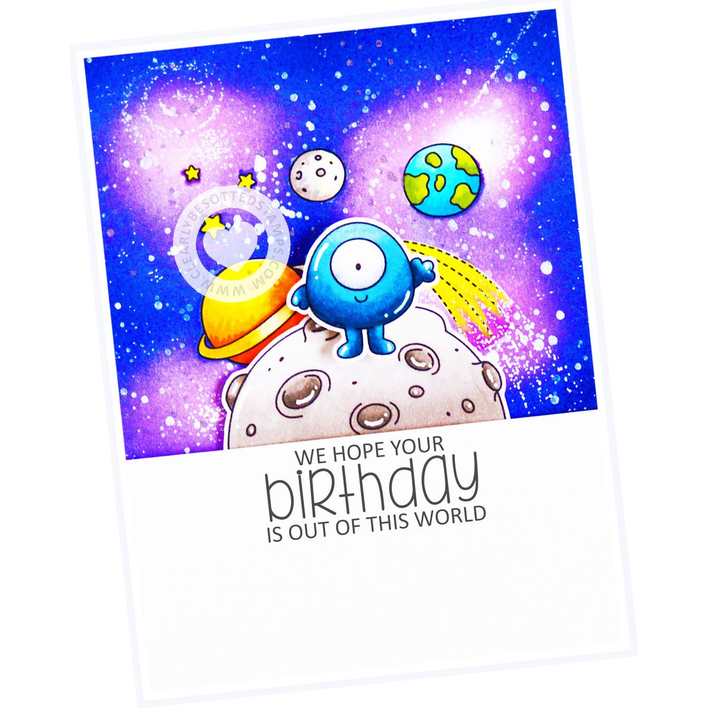 Clearly Besotted Mischievous Monster Clear Stamp Set birthday