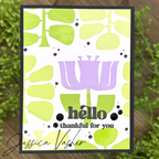 Simon Says Clear Stamps Mod Plants 2142msc Rain or Shine Hello Card