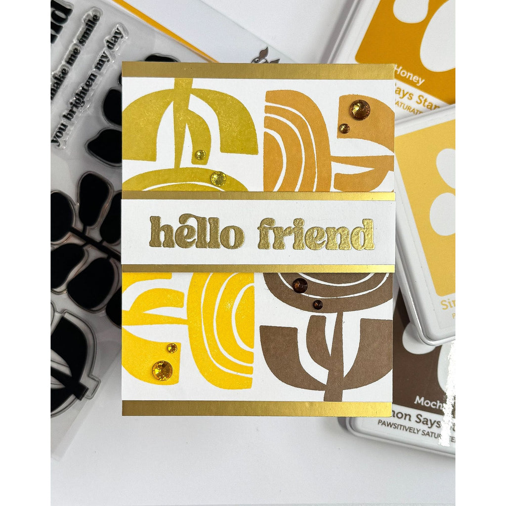 Simon Says Clear Stamps Mod Plants 2142msc Rain or Shine Friend Card