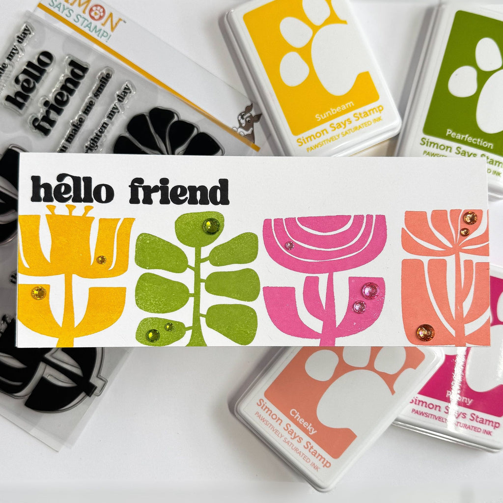Simon Says Clear Stamps Mod Plants 2142msc Rain or Shine Friend Card
