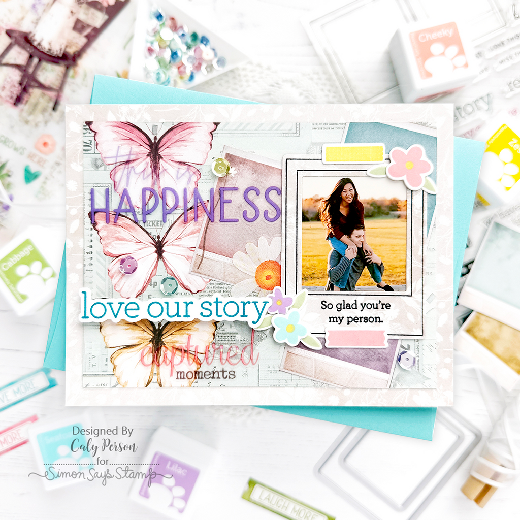 CZ Design Clear Stamps Modern Scrapbook cz288c Moments in Time Anniversary Card | color-code:ALT09