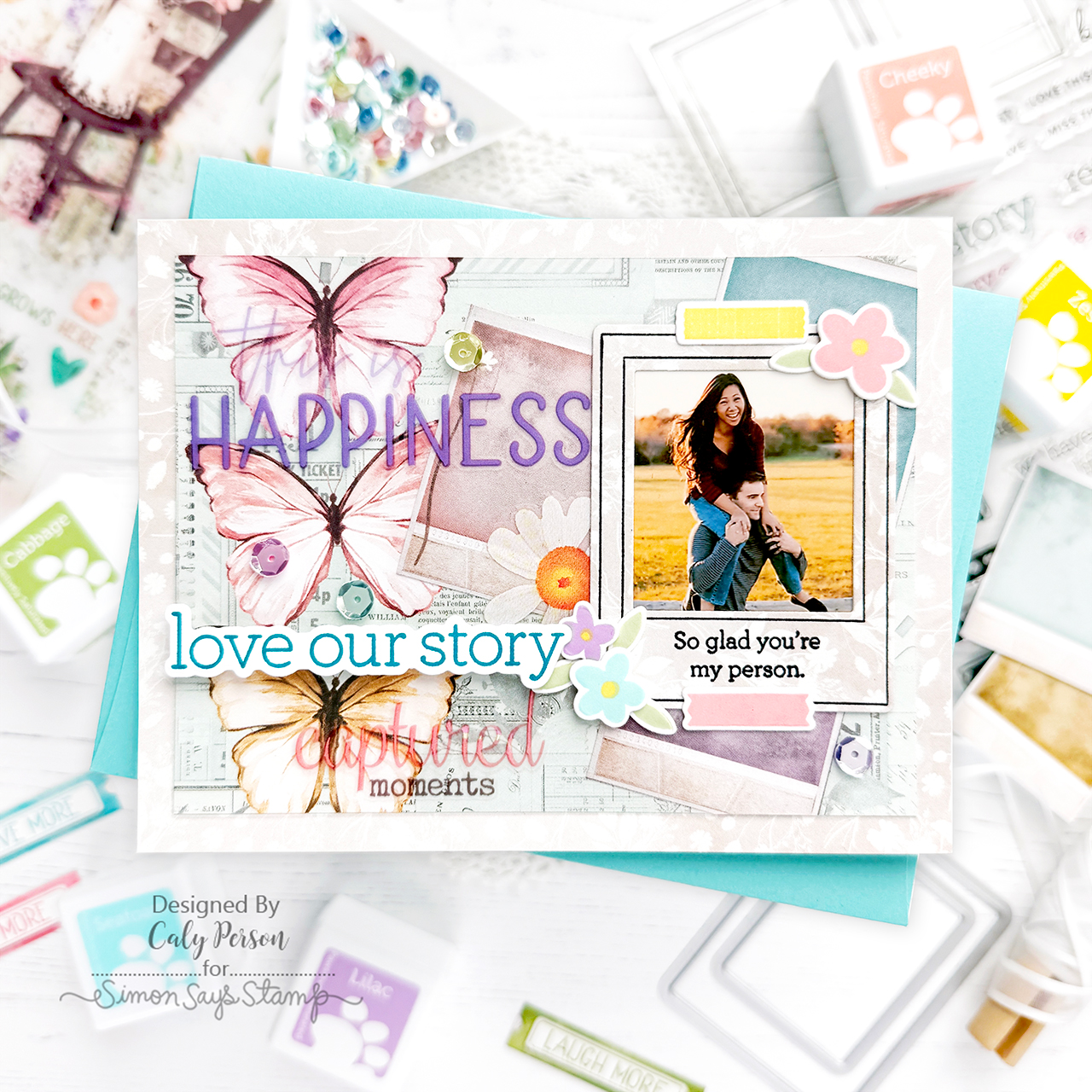 CZ Design Clear Stamps Modern Scrapbook cz288c Moments in Time Anniversary Card | color-code:ALT09