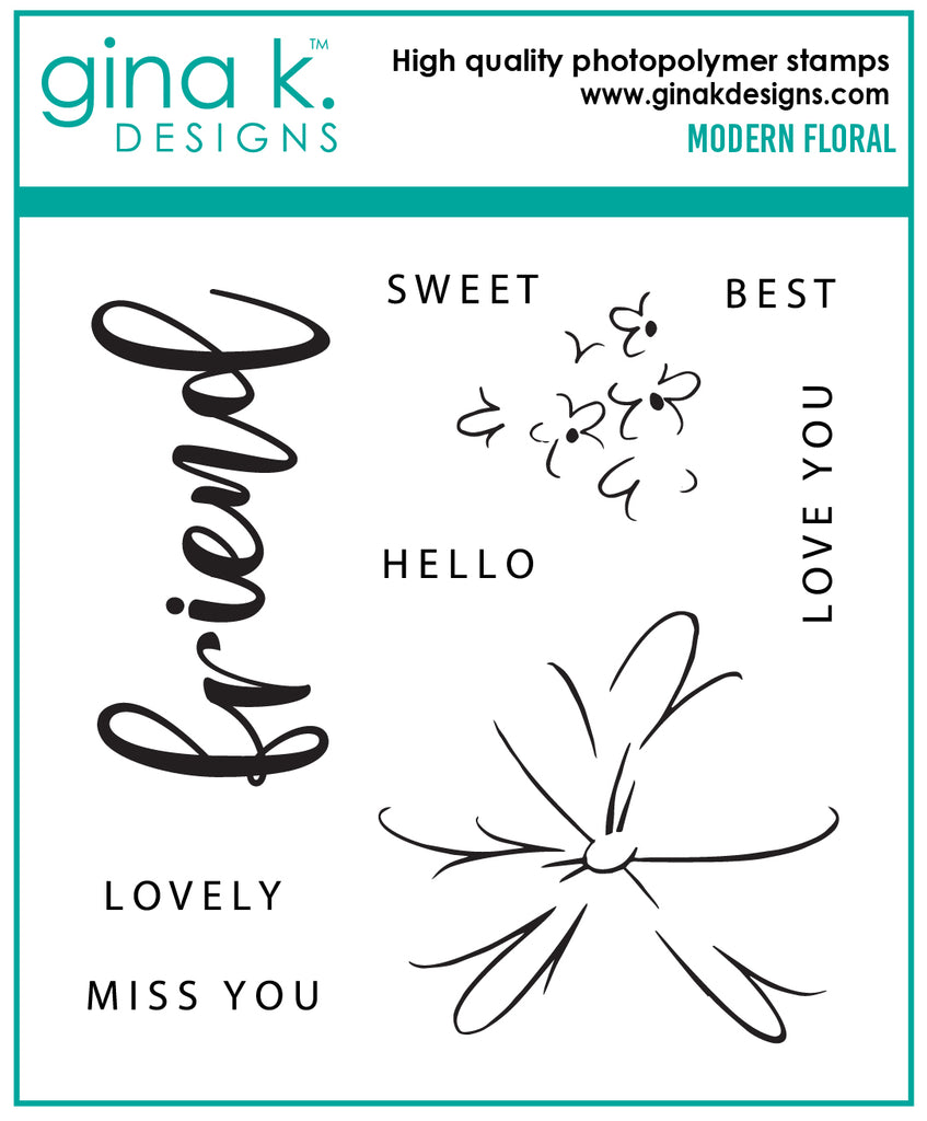 Gina K Designs Modern Floral Clear Stamps