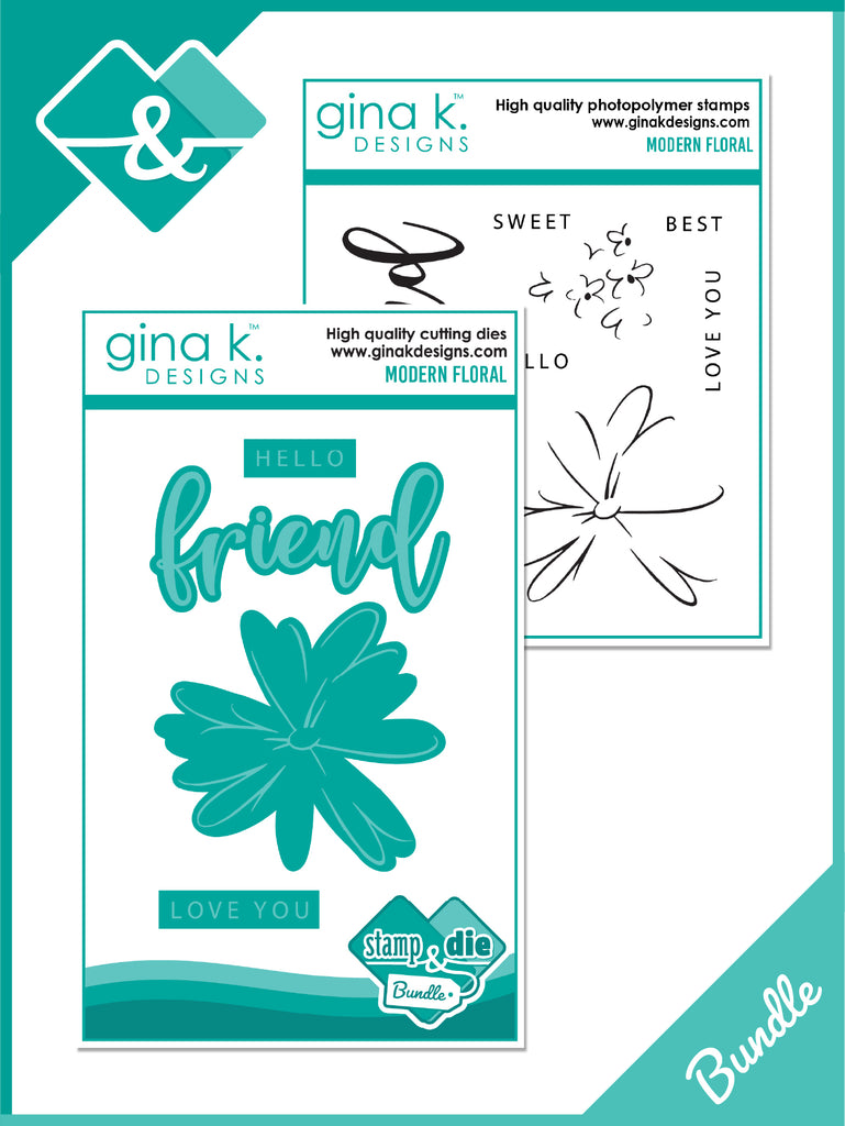 Gina K Designs Modern Floral Clear Stamp and Die Bundle die0382