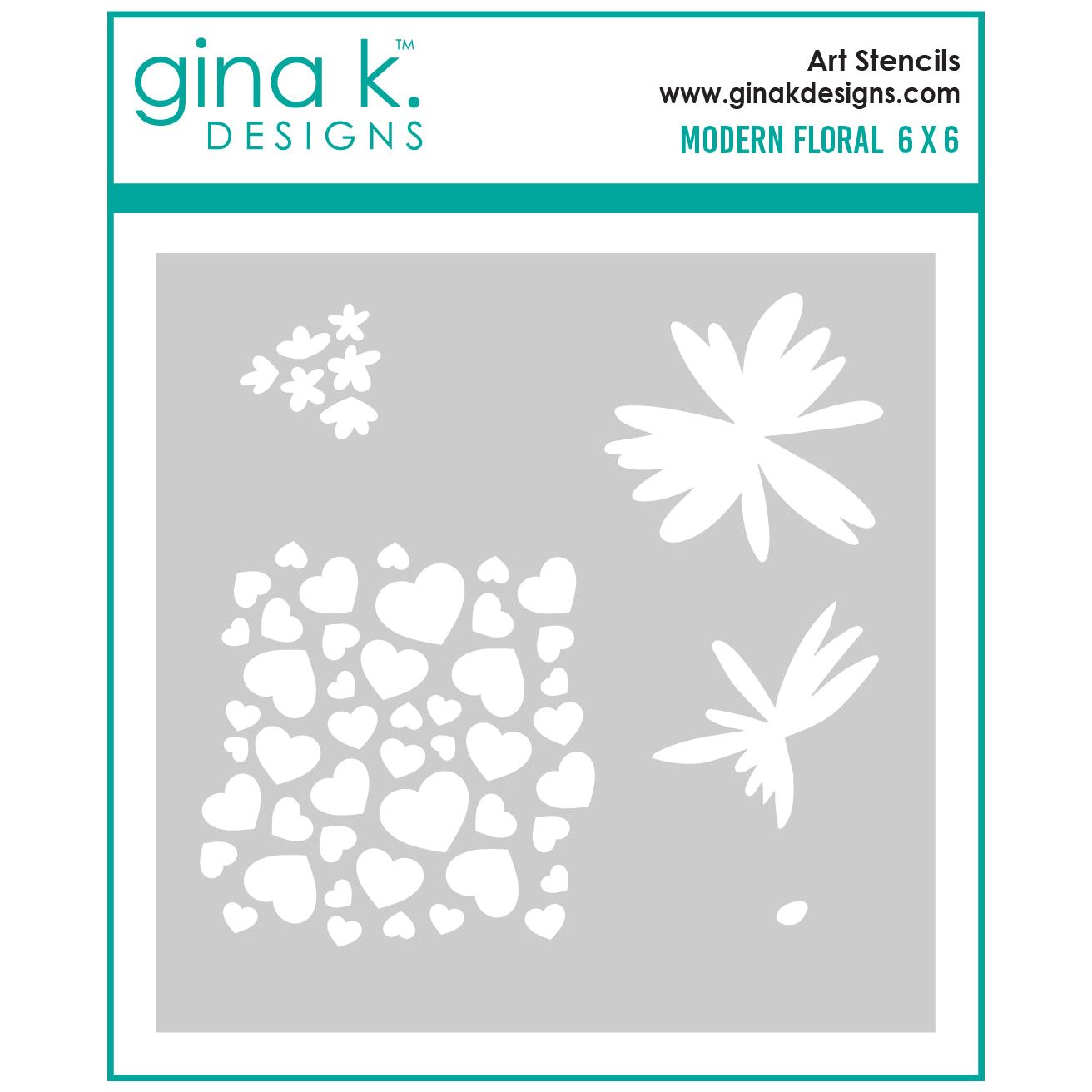 Gina K Designs Modern Floral Stencil gkdst64