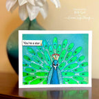 Simon Says Stamp Stencil Modern Flower 1028st Celebrate Peacock Card