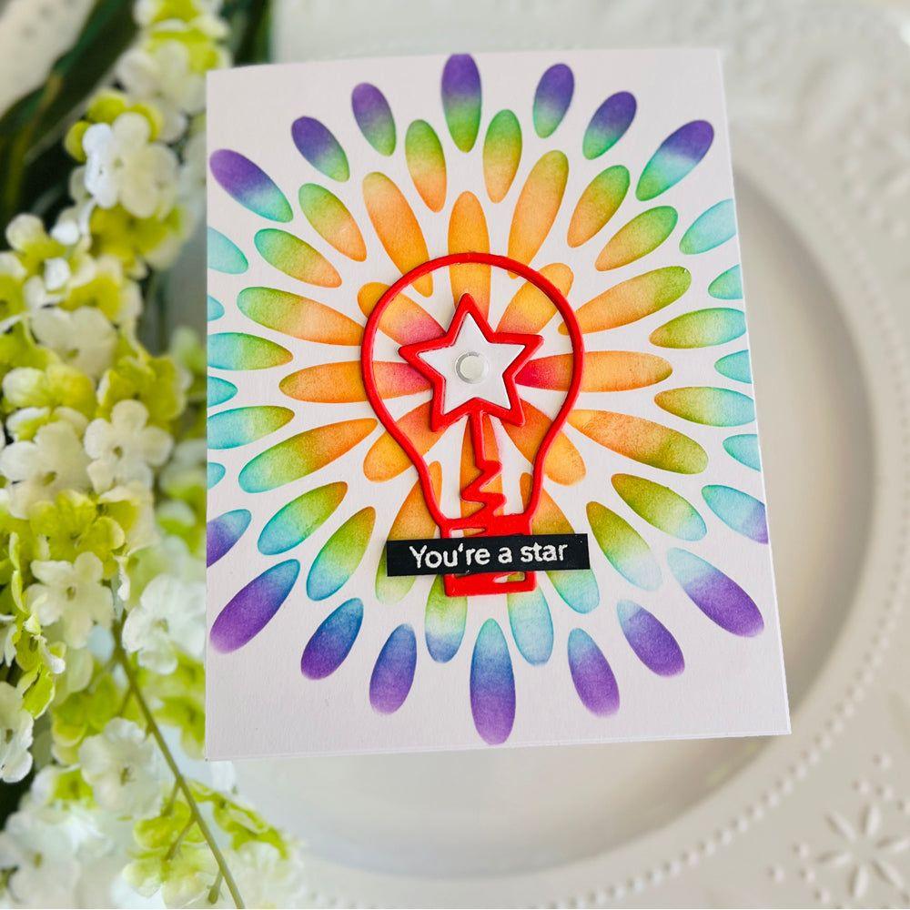 Simon Says Stamp Stencil Modern Flower 1028st Celebrate Student Card