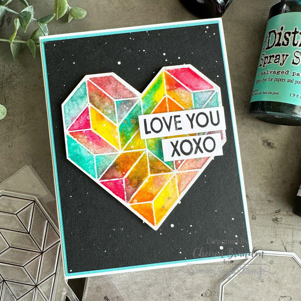 Simon Says Clear Stamps Modern Heart Quilt sss302701c Dear Friend