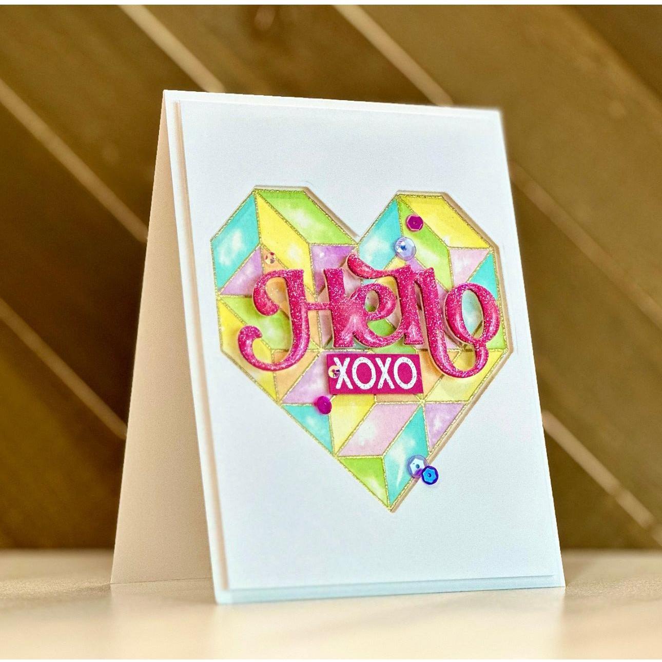 Simon Says Clear Stamps Modern Heart Quilt sss302701c Dear Friend