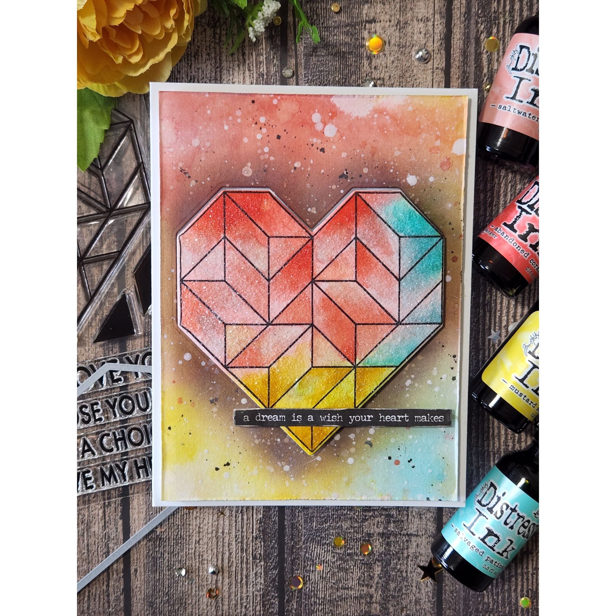 Simon Says Clear Stamps Modern Heart Quilt sss302701c Dear Friend