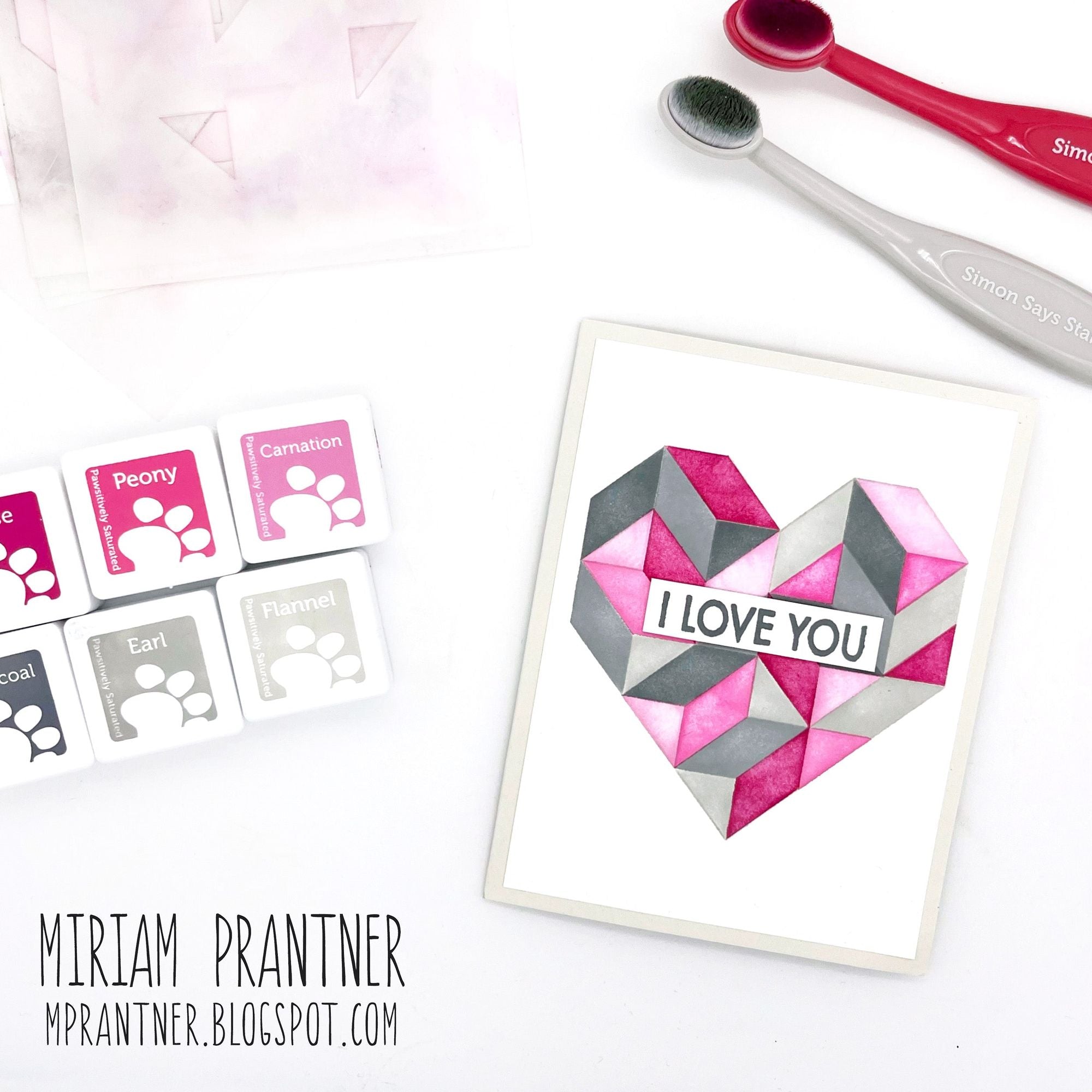 Simon Says Clear Stamps Modern Heart Quilt sss302701c Dear Friend Love You Card | color-code:ALT02