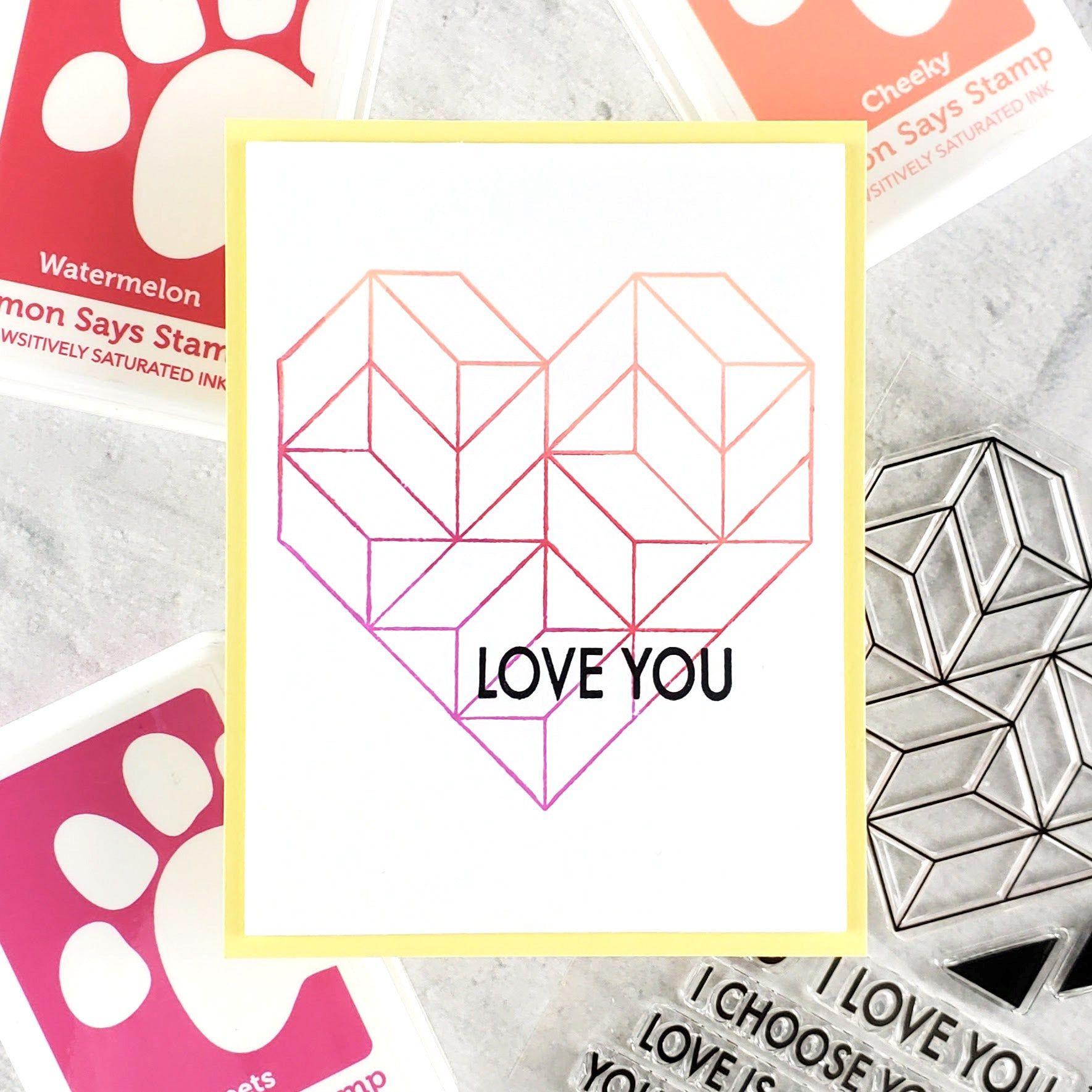 Simon Says Clear Stamps Modern Heart Quilt sss302701c Dear Friend