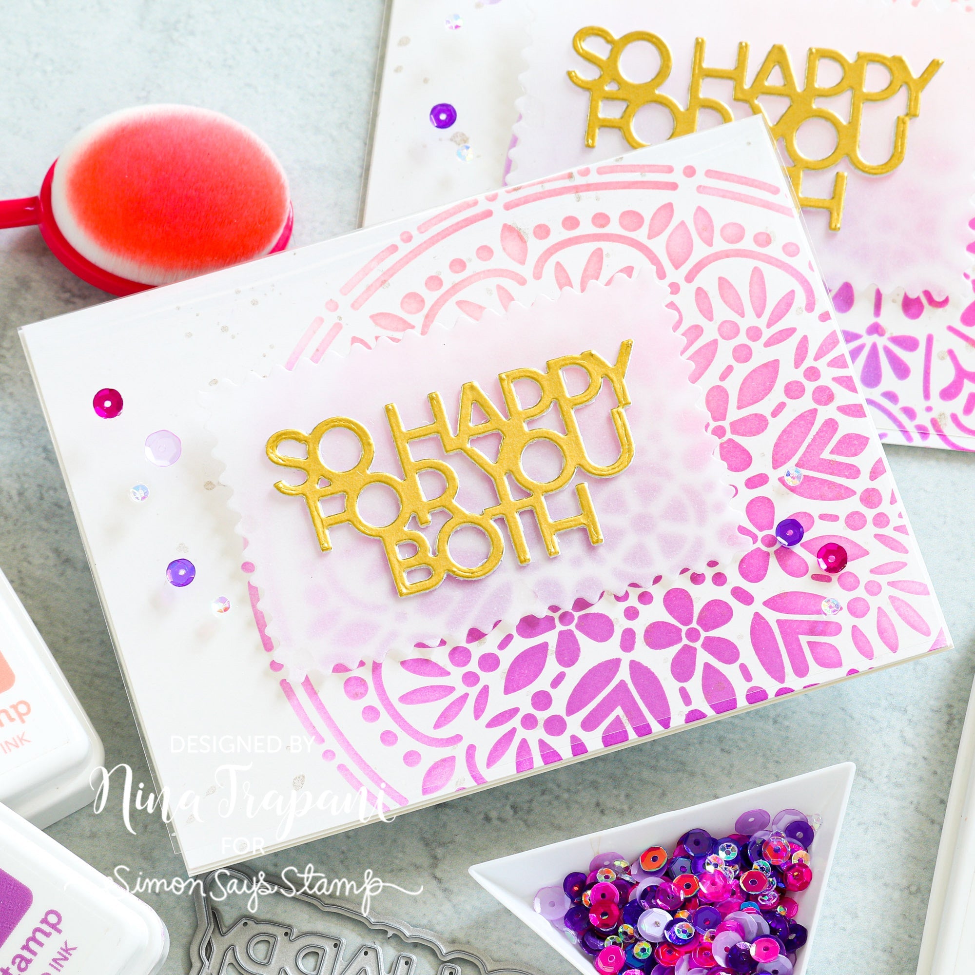 Simon Says Stamp Modern Postage Stamp Rectangles Wafer Dies sssd112795c Dear Friend Wedding Card | color-code:ALT01