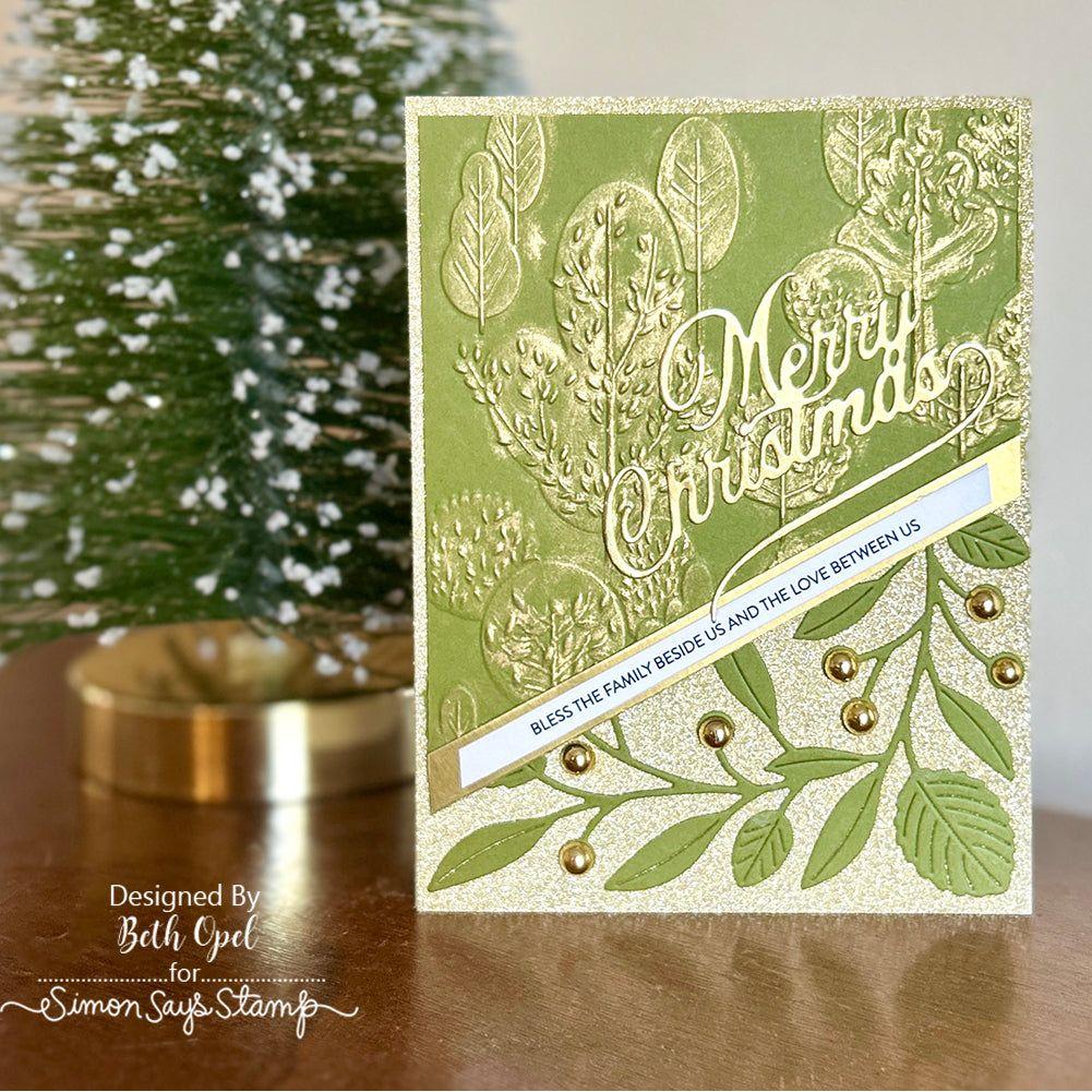 Simon Says Stamp Embossing Folder Modern Forest sf420 Festive Fun Christmas Card