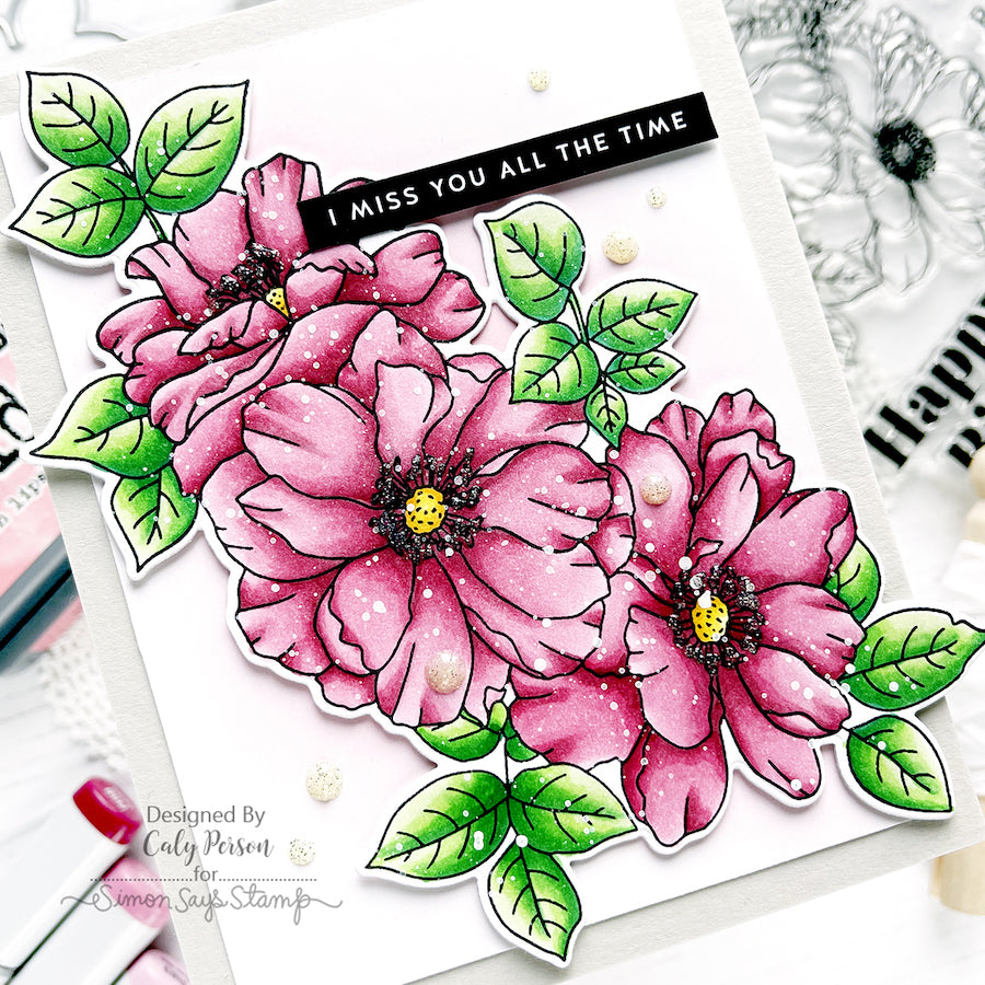 Tim Holtz Distress Oxide Ink Pad Worn Lipstick Ranger TDO56362 Copic Flowers Card | color-code:ALTB12