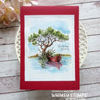 Whimsy Stamps Tranquil Wishes Rubber Stamp ddb0066a birthday wishes