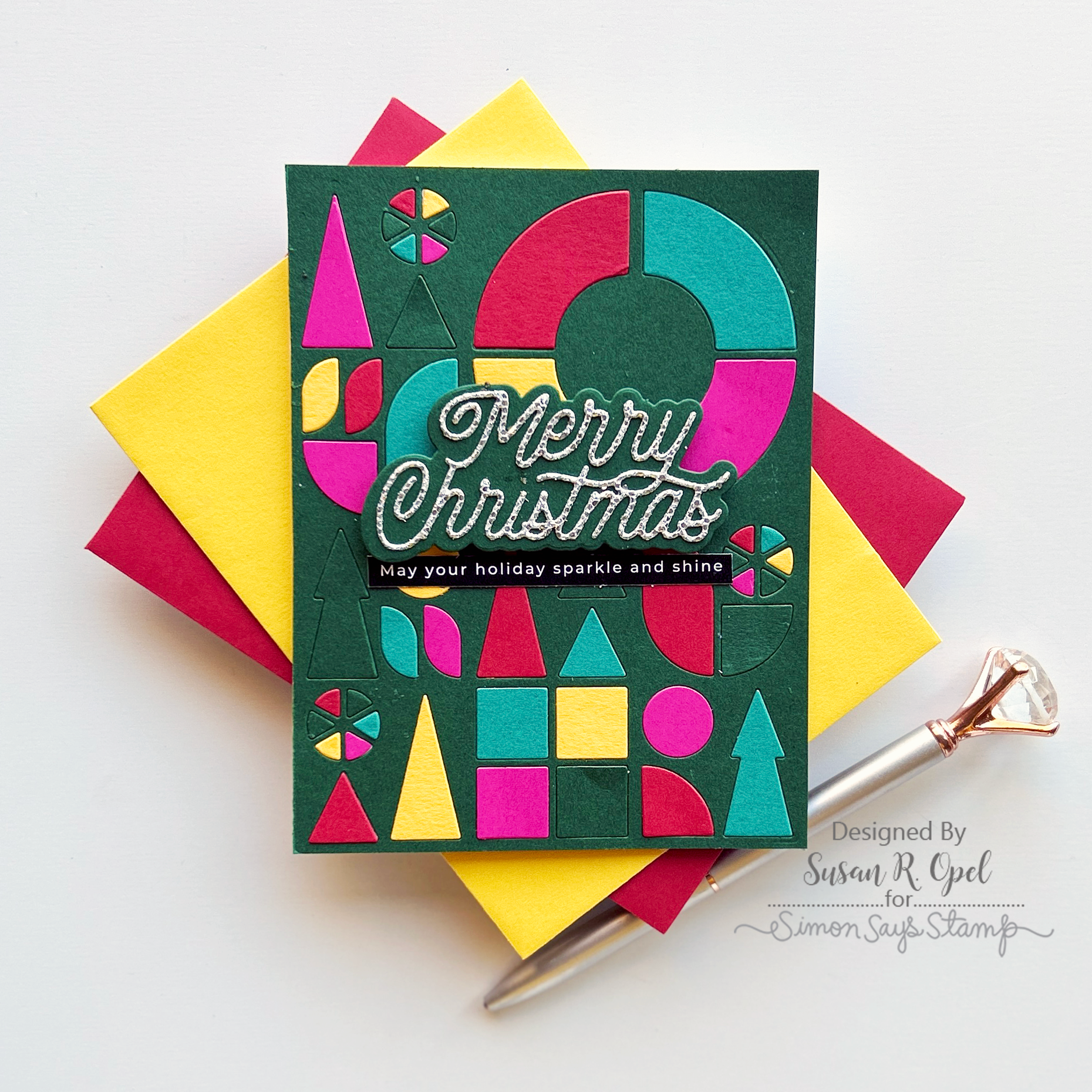 Simon Says Stamp Monoline Merry Christmas Wafer Dies sssd112887 All The Joy Christmas Card