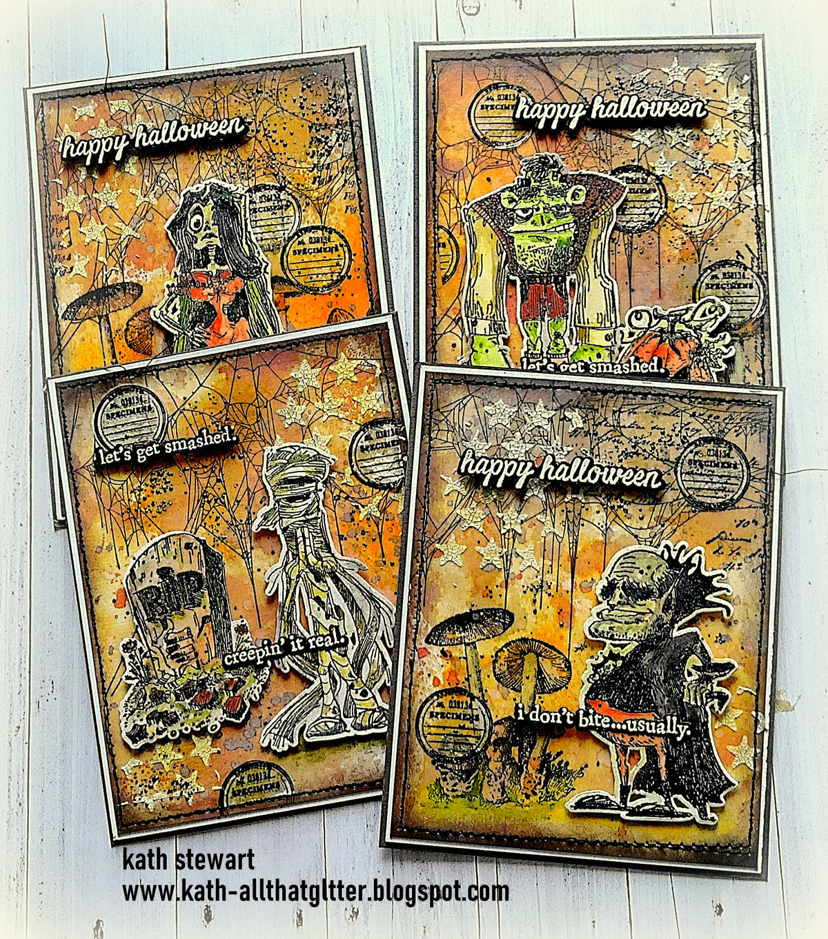 Tim Holtz Monster Reunion Stamps with Simon Says Stamp Dies Bundle setmr26 Kath Stewart Halloween Party Invitations | color-code:ALT08