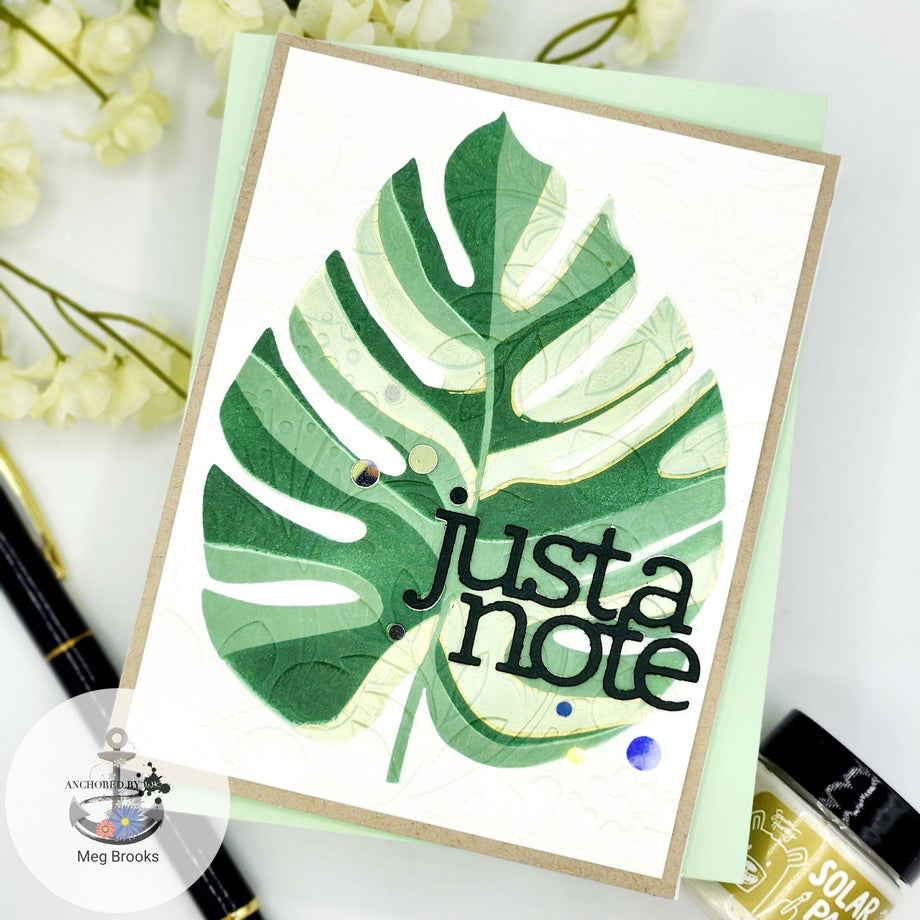 Simon Says Stamp Set of 4 Stencils Monstera 1050mt Cheering for You