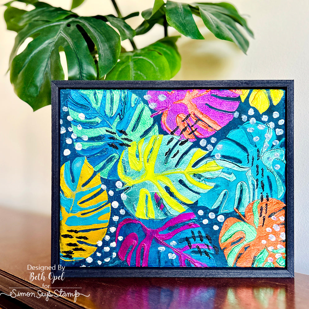 monstera plant stencil Simon Says Stamp Set of 4 Stencils Monstera 1050mt Cheering for You