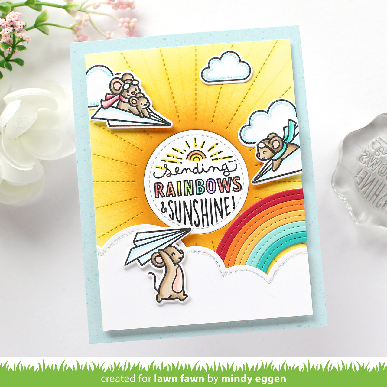 Lawn Fawn More Magic Messages Clear Stamps lf3134 sending rainbows | color-code:alt1