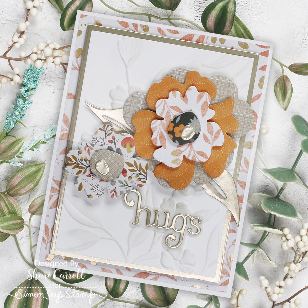 Simon Says Stamp More A2 Rectangles Wafer Dies 8007sd Moments in Time Hugs Card