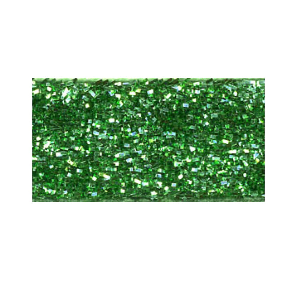 Morex Ribbon 1/4 Inch 6mm Emerald Velvet Glitter 5 Yards Swatch