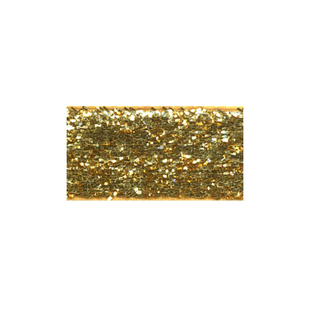 Morex Ribbon 1/4 Inch 6mm Gold Velvet Glitter 5 Yards Swatch