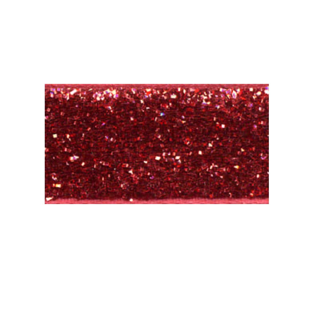 Morex Ribbon 1/4 Inch 6mm Ruby Velvet Glitter 5 Yards Swatch