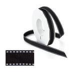 Morex Ribbon 5/8 Inch Black Grosgrain Stitch 5 Yards