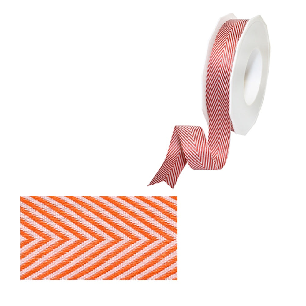 Morex Ribbon 5/8 Inch Orange Herringbone 5 Yards