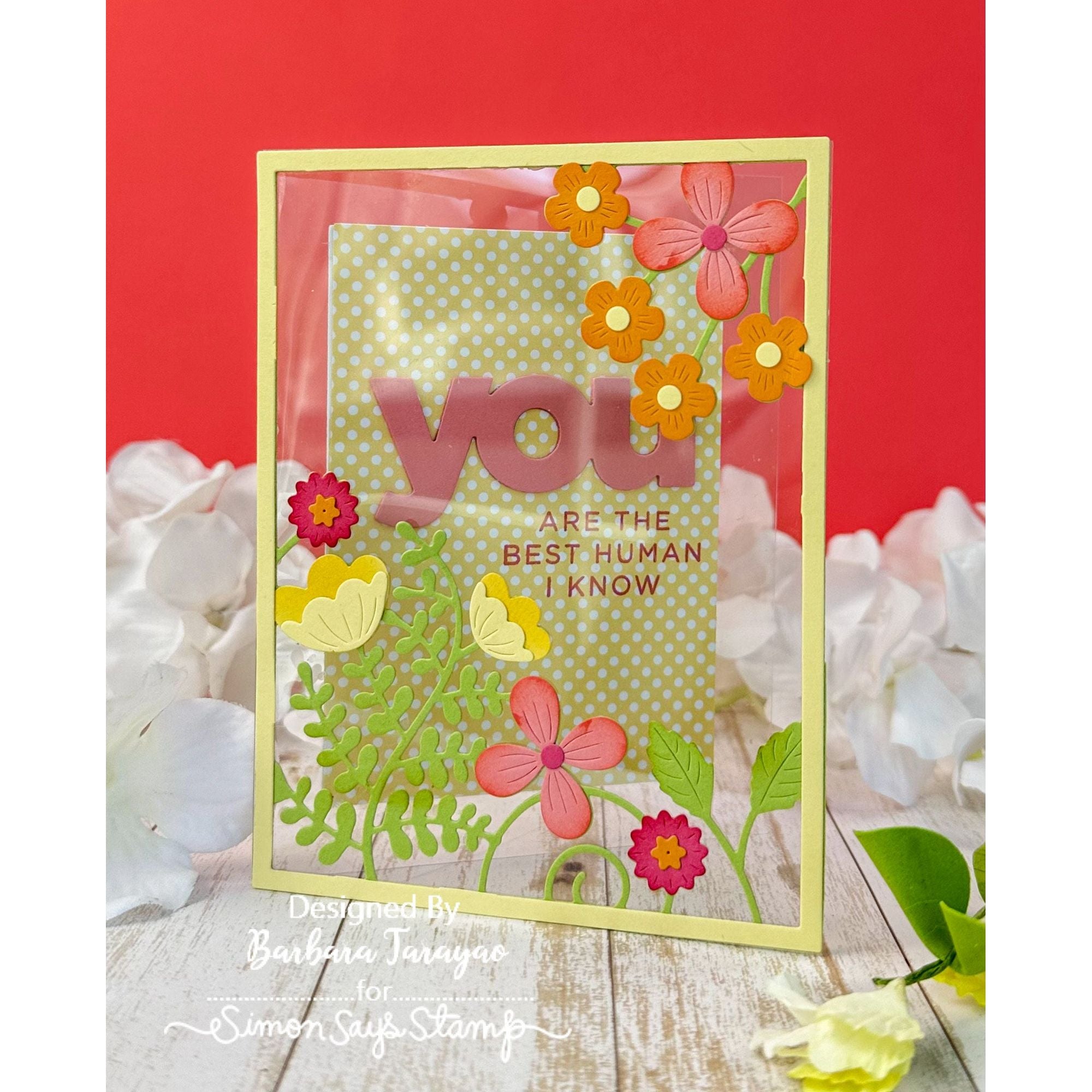 Simon Says Stamp Morning Garden Floral Frame Wafer Dies s940 Cheering for You Encouragement Card