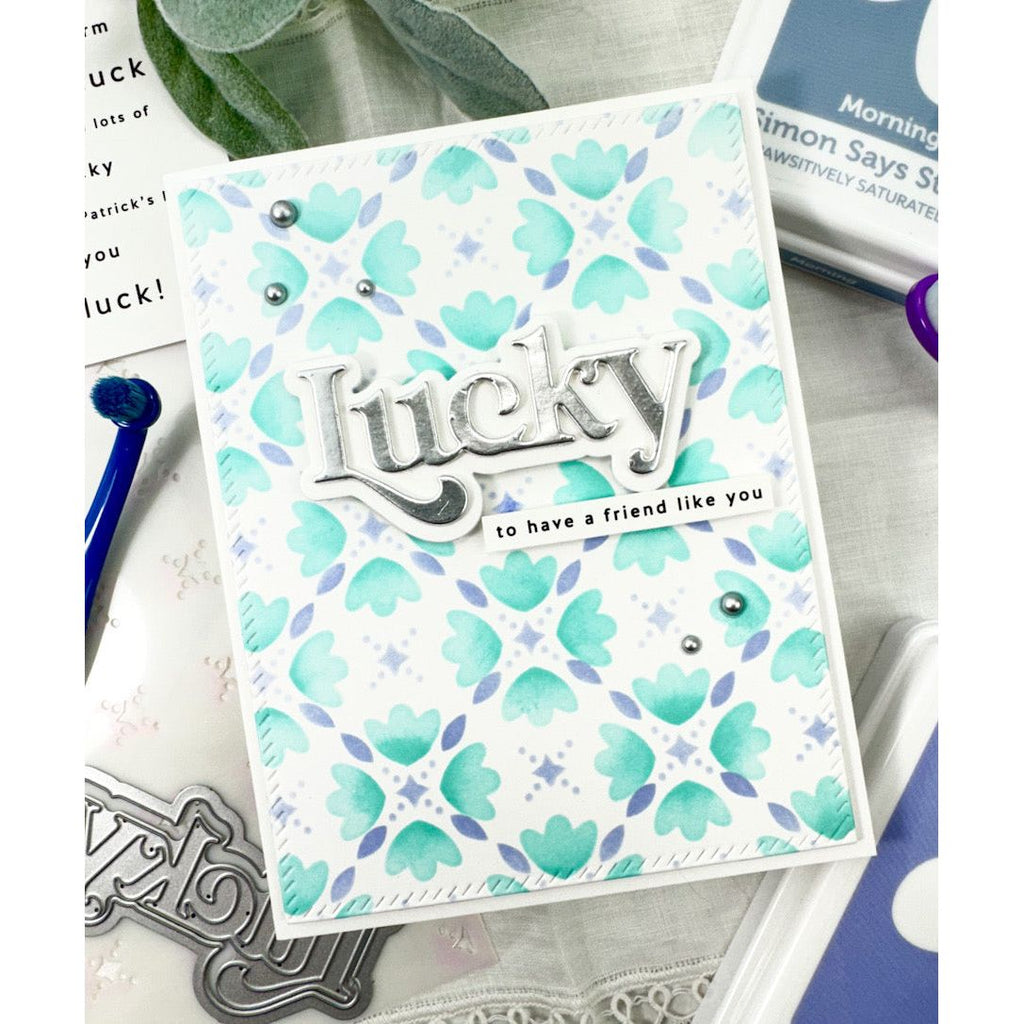 Simon Says Stamp Stencils Mosaic Tulips 1018st Splendor Friend Card | color-code:ALT05